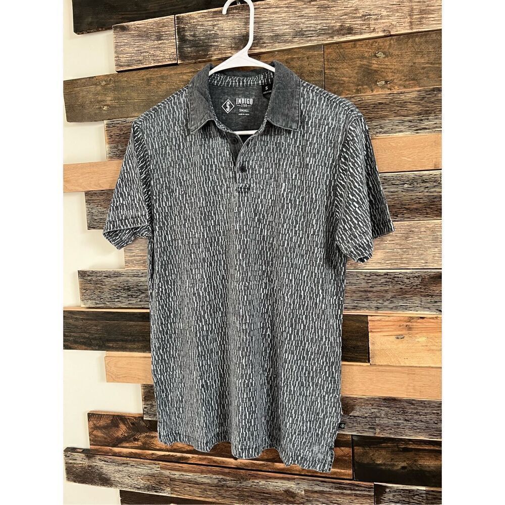 Indigo Star NWT Heather Black Short Sleeve Polo Shirt Men's Size S